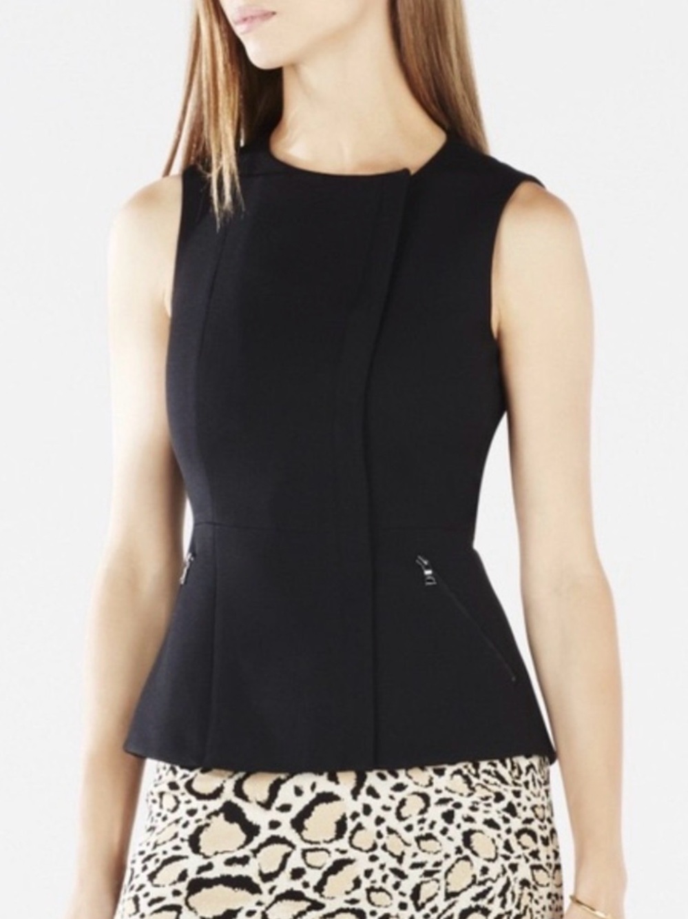BCBGMaxAzria Black Sleeveless Peplum Top - 80% OFF MSRP!!!